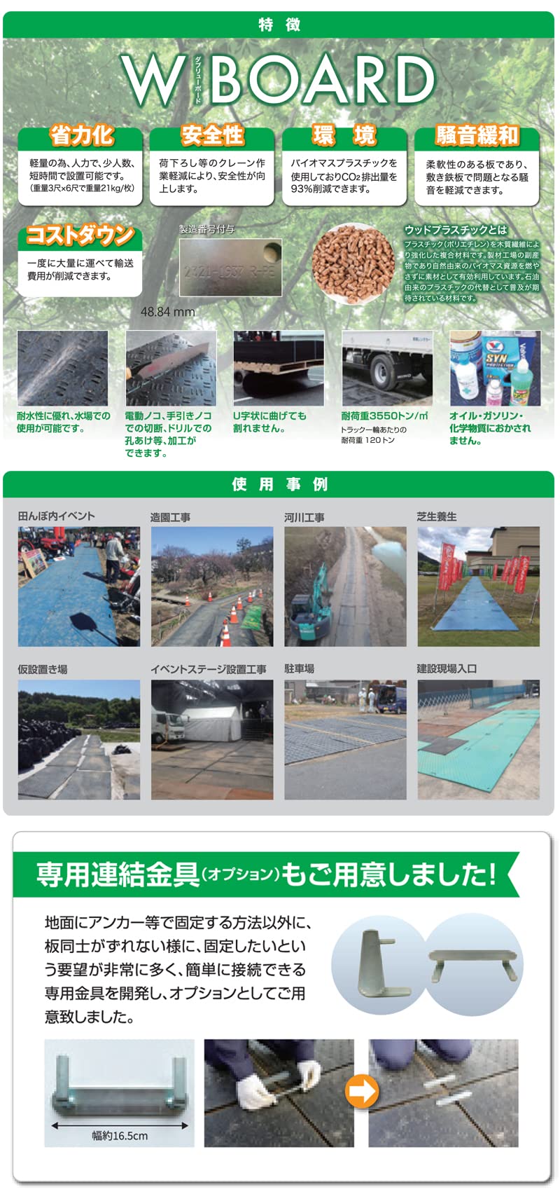 Amazon.co.jp: 軽量樹脂製敷板・黒色・1,219×2,438mm×厚み13（8+